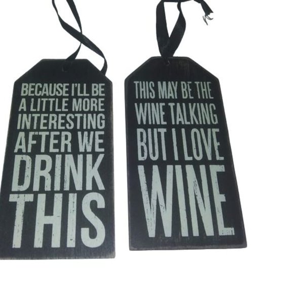 💕 Lot of 16 Wine Tags Wood and Paper - Picture 2 of 7